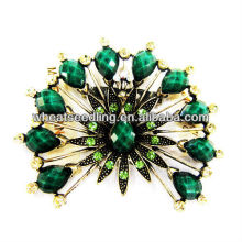 Broche de acrílico BR01 del verde del diseño de la flor de la manera 2014